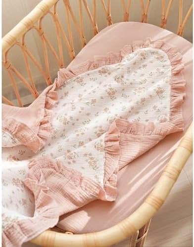 Konssy Flounce Muslin Baby Blanket - Blossom Design 1