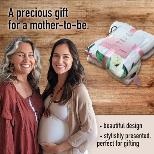 Modern Child Baby Milestone Blanket - Soft Fleece with Pink Flowers 60x40 Inch