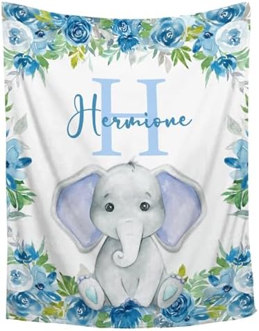 Aniruddha Custom Elephant Baby Name Blanket 1