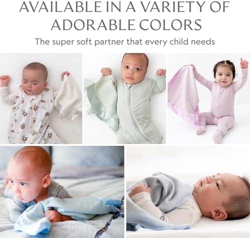 Ultra-Soft Fleece Baby Security Blanket with Satin Trim - 16 x 16 - Sage