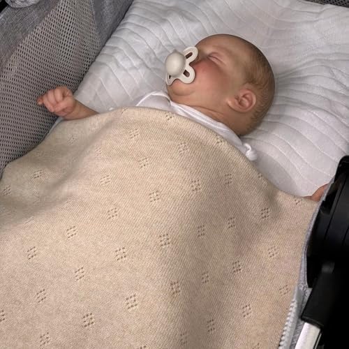 JetBo BABY Cashmere Blanket Pointelle Brown Sugar 32x40 1