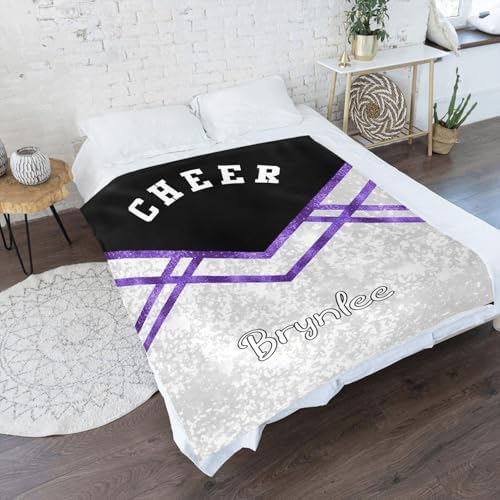 Custom Personalized Baby Blanket with Name Black Purple 30x40 Inches