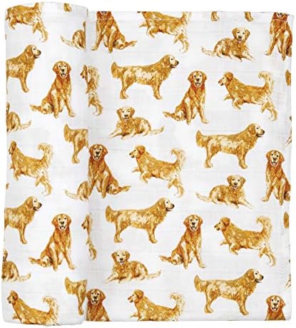 Mud Pie Golden Retriever Muslin Swaddle Blanket