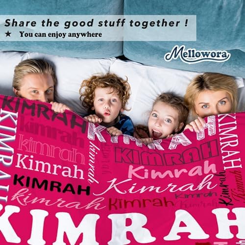 Personalized Pink Fleece Throw Blanket for Kids