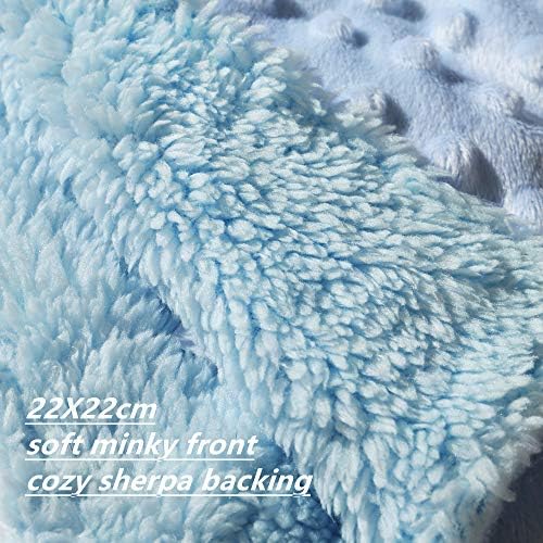 CREVENT Cozy Plugs Baby Security Blankiet Loveys for Baby Boys Blue Bear