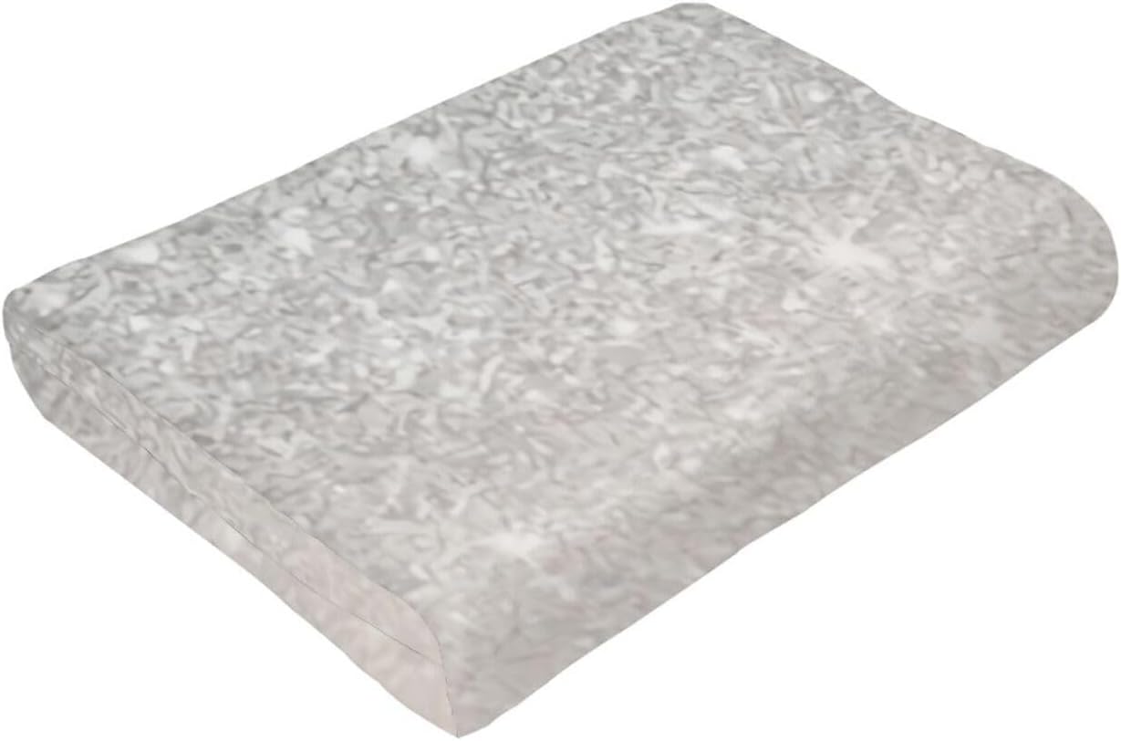 Girly Silver Glitter Ombre Flannel Blanket - Double Sided