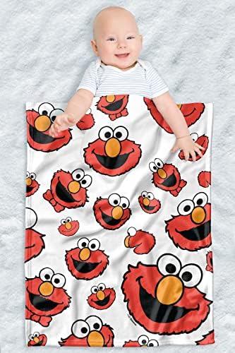 LOGOVISION Sesame Street Baby Blanket 30X40 Elmo Face Pattern 1