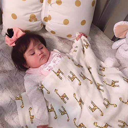 upsimples Swaddle Blanket Set of 4 - Fox Elephant Giraffe Dinosaur