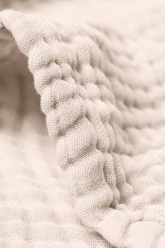 MairMore Muslin Baby Blanket - Soft Ivory 47x47 Inch Neutral Swaddling