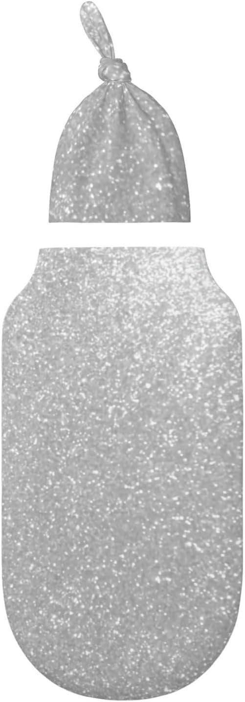 Faux Sparkly Silver Glitter Baby Swaddle Set