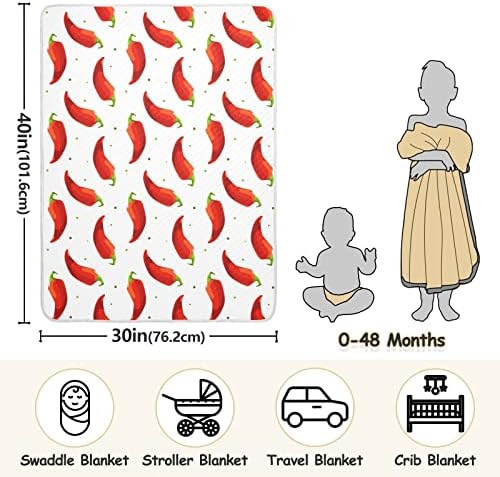 Pigsaly Chili Pepper Baby Blanket 30x40 in