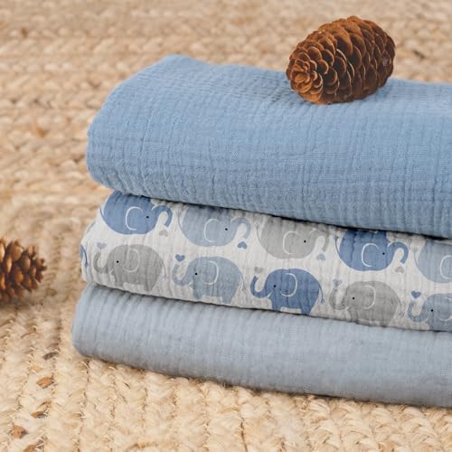 GLLQUEN BABY Muslin Swaddle Blankets 3-Pack