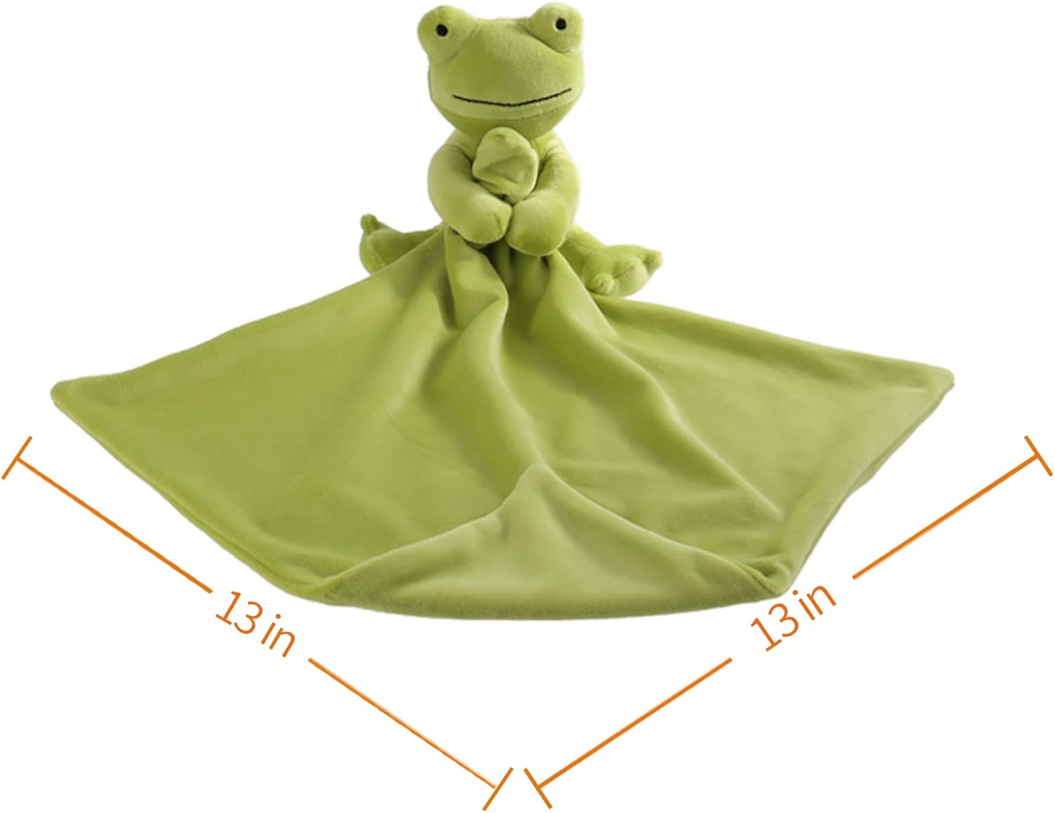 Apricot Lamb Green Frog Security Blanket 13 Inches 1