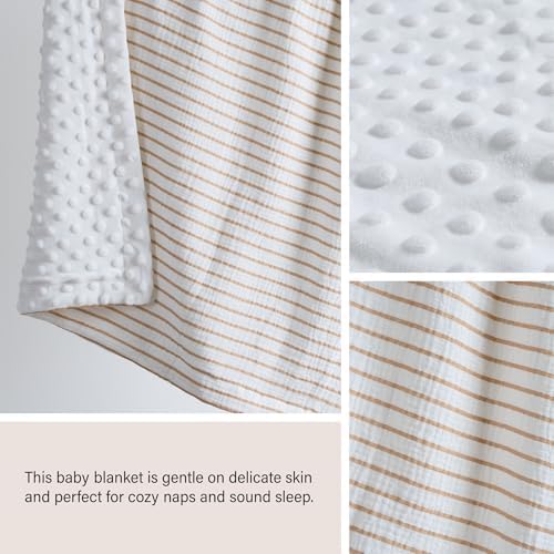 Meracorallo 30 x 40 Neutral Stripe Baby Blanket