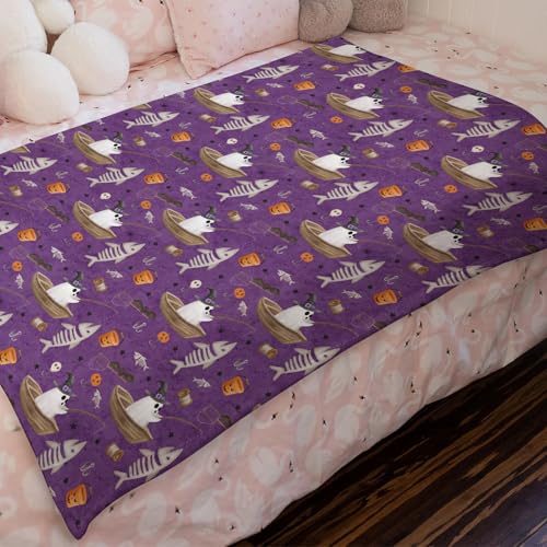 Halloween Fishing Flannel Baby Blanket 60x80