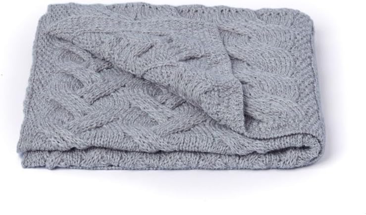 Aran Woollen Mills Irish Cable Baby Blanket Oatmeal 1