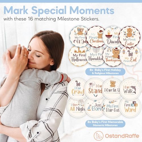 OSTANDRAFFE Monthly Baby Milestone Blanket for Boy