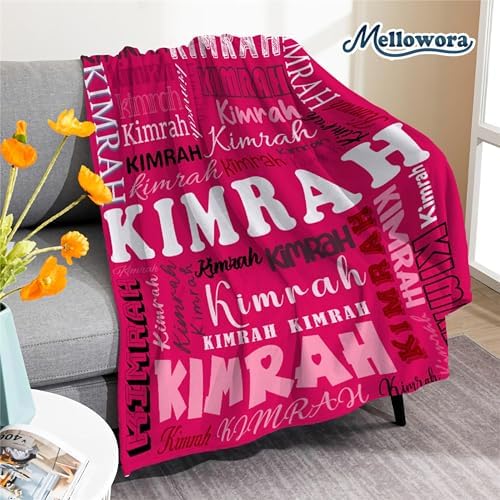 Personalized Pink Fleece Throw Blanket for Kids