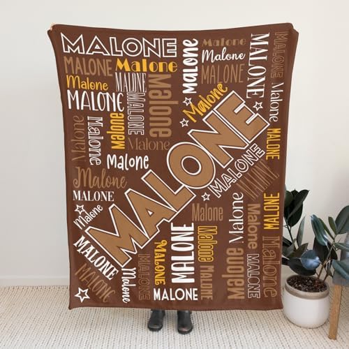 OAHEDIAM Personalized Baby Blanket Brown 30x40 Inches