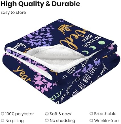 CIUGOIG 1st Birthday Blanket for Baby Girl Butterfly Design