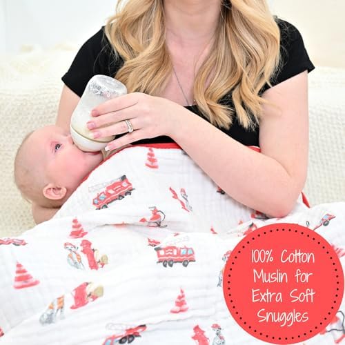 LollyBanks Dogs Print Muslin Baby Blanket 6 Layers 47x47