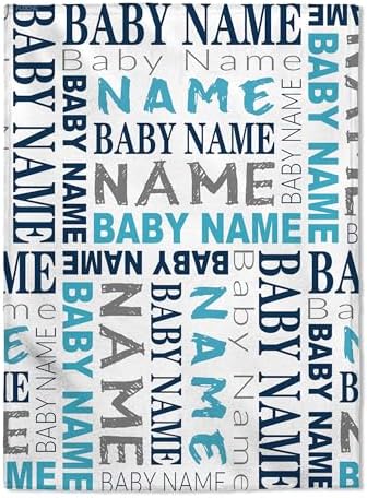 FLOCHIL Personalized Baby Blanket for Boys - Custom Name Monogram