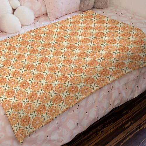 Cute Orange Flannel Baby Blanket for Nursery and Toddler