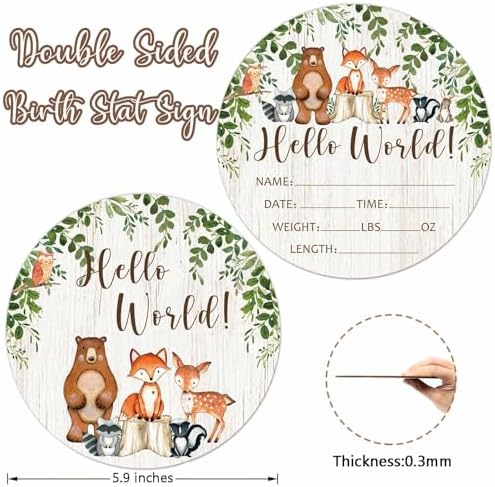 Yuzioey Woodland Animals Baby Milestone Blanket with Birth Stat Sign