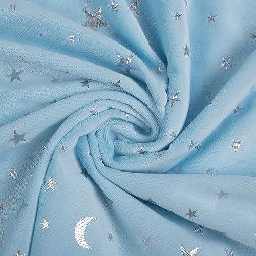 Donsonny Baby Blanket Soft Minky Reversible 30x40 Inch Blue
