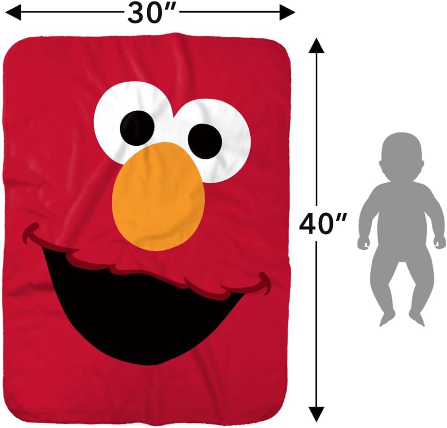 LOGOVISION Sesame Street Elmo Sherpa Baby Blanket 30x40 Inches