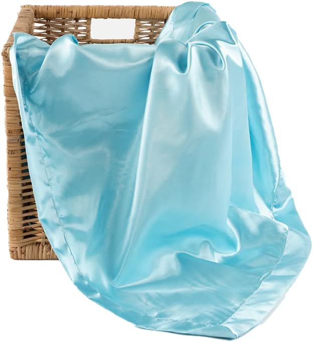 Heavens Cuddles Double Sided Satin Baby Blanket Seafoam 48x36