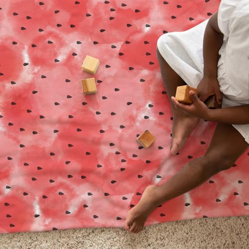 Watercolor Watermelon Baby Blanket Flannel Throw