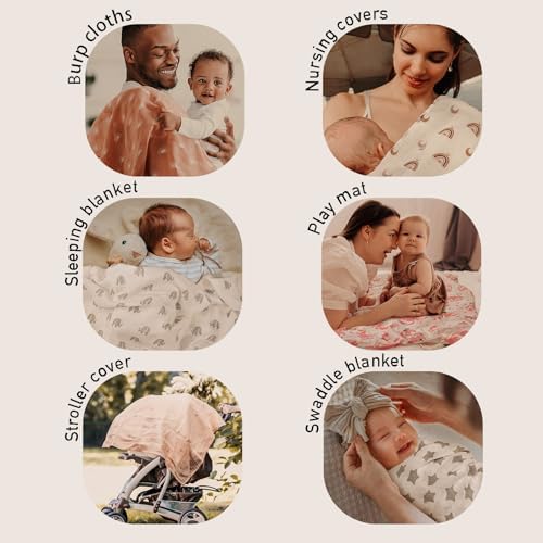 GLLQUEN BABY 4-Pack Swaddle Blankets 35x40