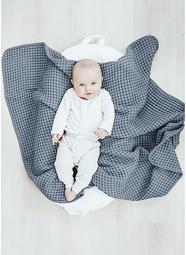 Konssy Waffle Baby Blanket - Soft Cozy Swaddle Blanket for Newborns