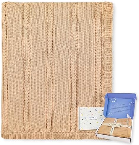 Pinuotu Cotton Twisted Rope Baby Blanket Soft Breathable 31x40 Inches