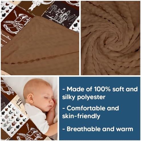 Western Baby Blanket for Boys Girls Soft Minky Bed Blanket