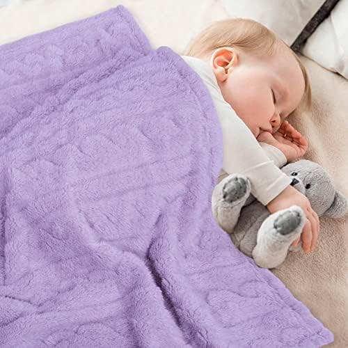 HOMRITAR 3D Fleece Baby Blanket Purple 30x40 Inch