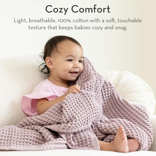 Bella Tunno Waffle Blanket 40 x 40 100 Cotton Soft Breathable