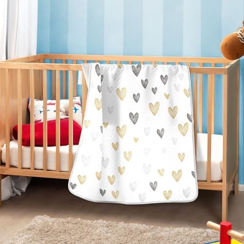 Wassud Doodle Hearts Baby Blanket 30 x 40 Inch