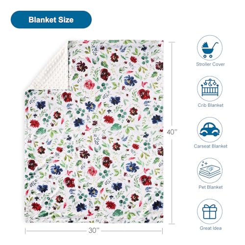 HOMRITAR Baby Blanket Double Layer Minky 30x40 Inch