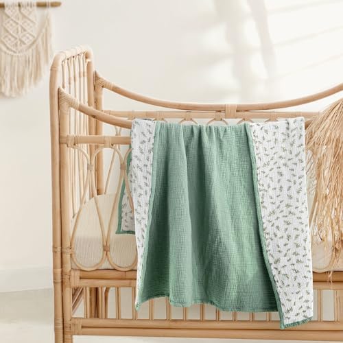 Lulu Moon Muslin Quilt Blanket 47x47 Inches Lotusleaf Tree Design