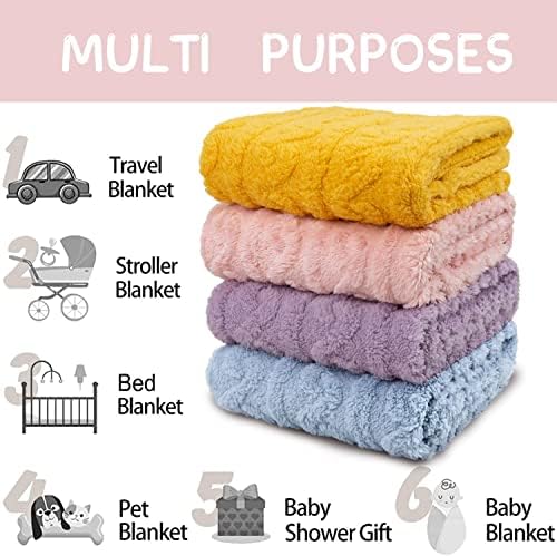HOMRITAR 3D Fleece Baby Blanket Purple 30x40 Inch