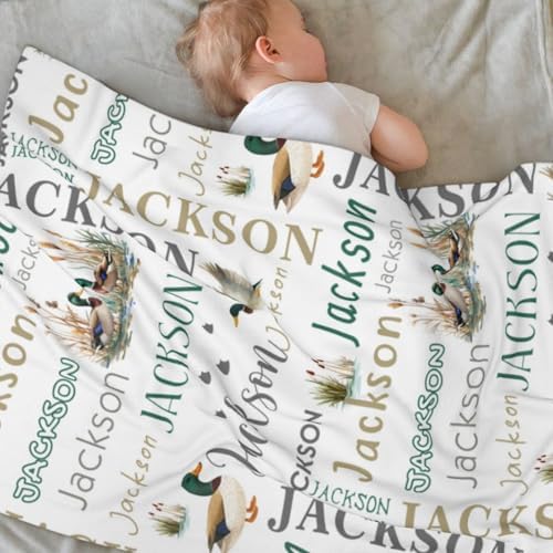 Personalized Mallard Baby Blanket with Name 1