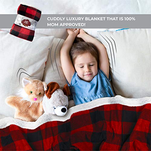 TrailCrest Ultra Soft Sherpa Fleece Plaid Baby Blanket 1