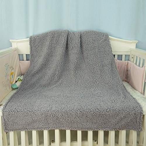 BlueSnail Toddler Crib Minky Blanket with Plush Shepra Fleece