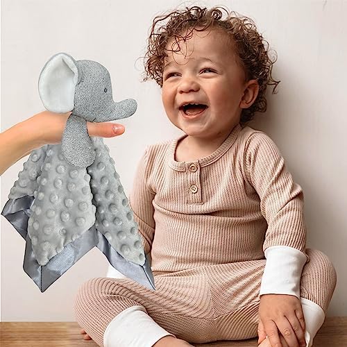Babycolor Elephant Baby Security Blanket 15 Inch Grey