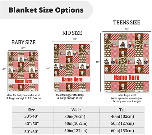 Personalized Red Tractor Minky Baby Blanket with Name