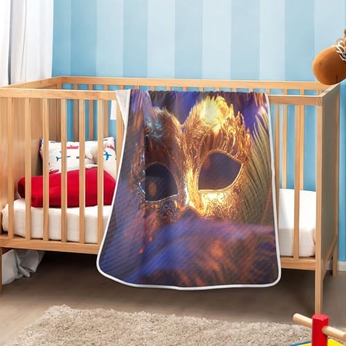 Burbuja Mardi Gras Baby Blanket 30x40 for Boys Girls