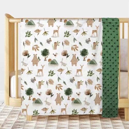 Woodland Baby Blanket Soft Flannel Forest Animals Design