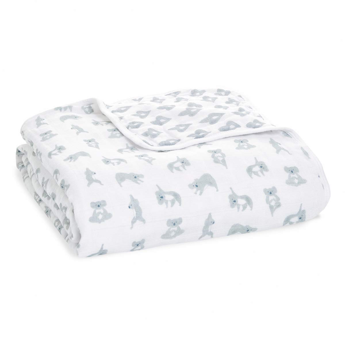 aden anais 4-Layer Cotton Muslin Baby Blanket with Koala Medallion